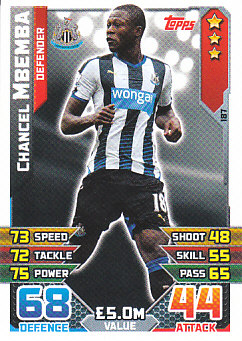 Chancel Mbemba Newcastle United 2015/16 Topps Match Attax #187